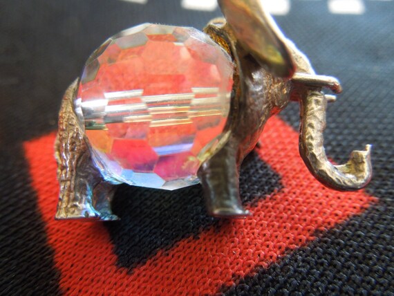 Sterling Elephant Charm Large Lucky Elephant With… - image 1