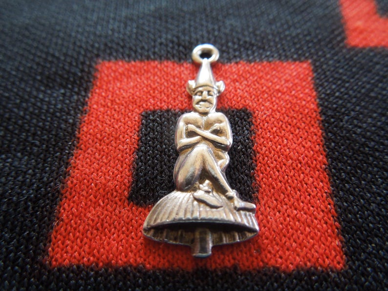 Sterling Cornish Pixie Charm Pixie Imp Elf On a Toadstool Silver Charm for Bracelet from Charmhuntress 05204