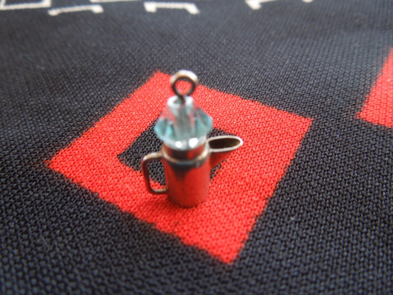 Sterling Coffee Pot Charm Vintage 40/'s Coffee Pot With Jeweled Top Sterling Silver Charm for Bracelet from Charmhuntress 02776