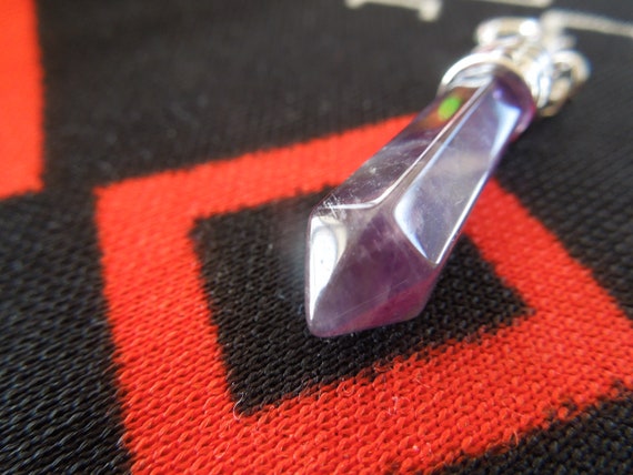 Vintage Large Purple Stone Fob Charm Or Pendant O… - image 4