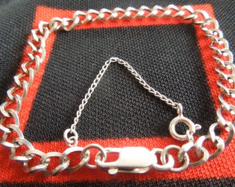 Sterling Bracelet 7  1/2" Sterling Silver Charm Bracelet With Safety Chain Bracelet from Charmhuntress 05380