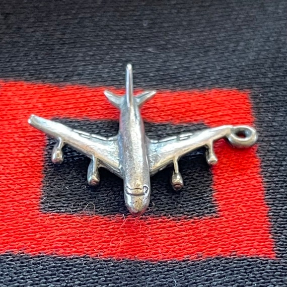Sterling Airplane Charm Figural Jet Airplane Silv… - image 7