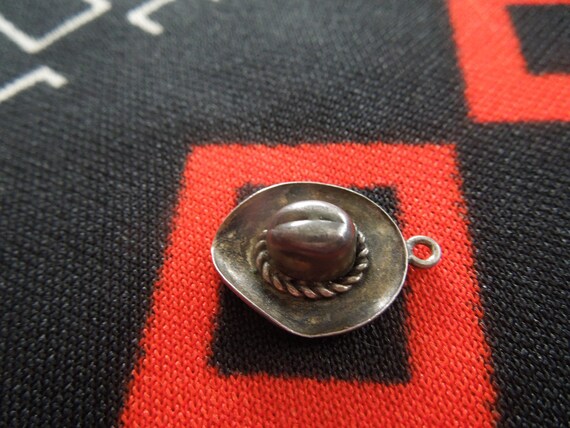 Charme Bracelet Argent Sterling Vintage - Forme Chapeau De Cowboy (2.9g, 1.9cm)