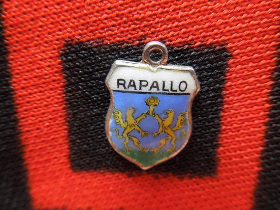 Enamel Silver Rapallo Charm Rapallo Italy Coat of… - image 1