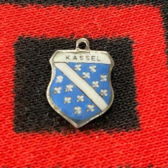 Enamel Silver Kassel Charm Kassel Coat of Arms Germany Travel Shield 800 Silver Charm for Bracelet from Charmhuntress 08186
