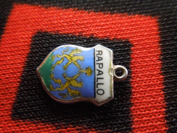 Enamel Silver Rapallo Charm Rapallo Italy Coat of… - image 3