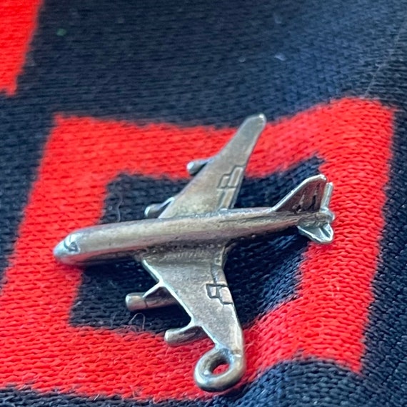 Sterling Airplane Charm Figural Jet Airplane Silv… - image 5