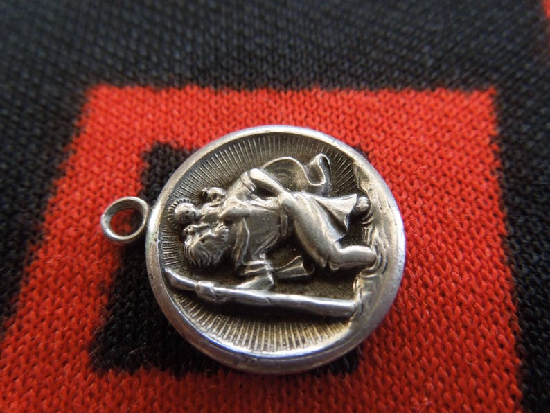 Silver St Christopher Charm Religious St Christopher Sterling Silver Charm for Bracelet from Charmhuntress 05110 image 4