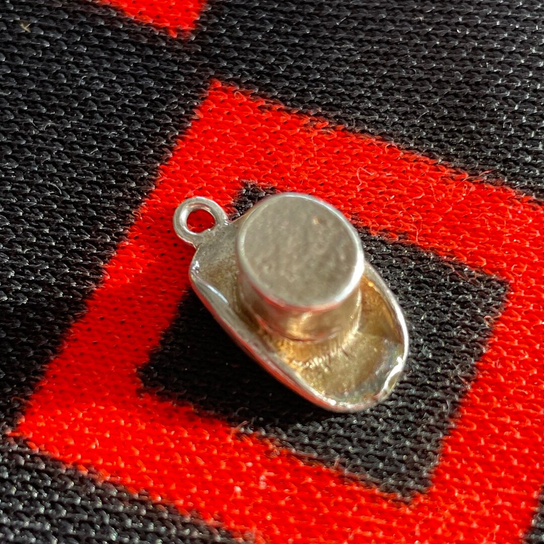 Sterling Top Hat Charm Vintage Gentleman's Silver Top Hat Charm for