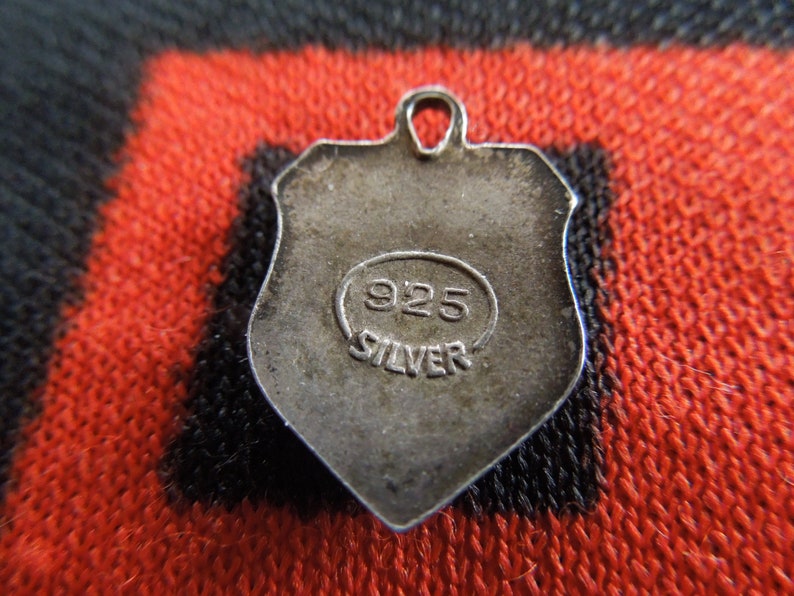 Silver Enamel Torbole Charm Italy Scenic Travel Shield Sterling Silver Charm for Bracelet from Charmhuntress 05345