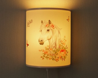 Wandlampe Pferd Kinderlampe Led personalisierte Mädchen Kinderzimmer Deko Kinder Lampe