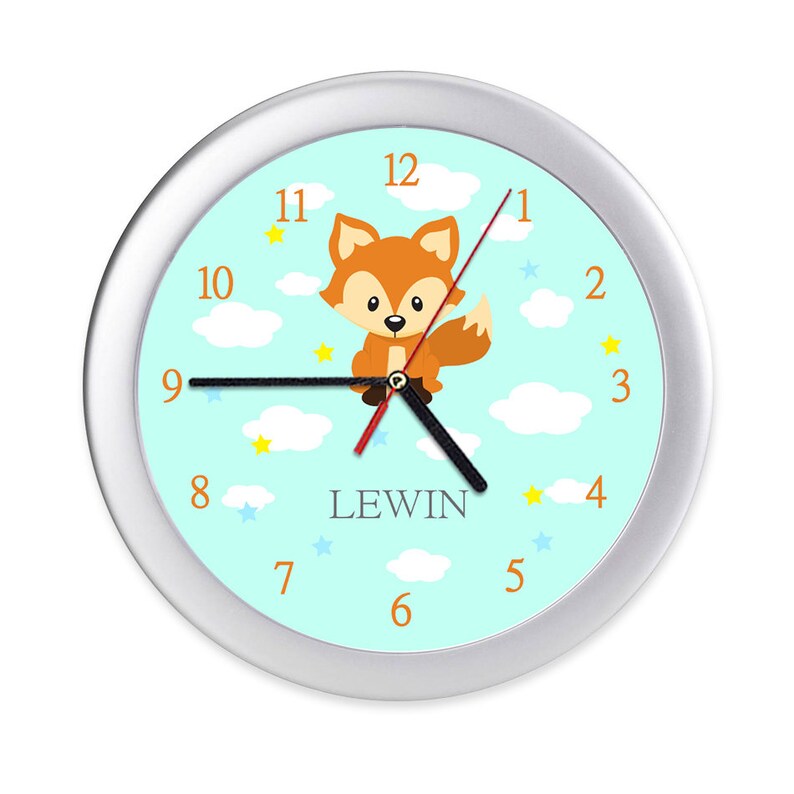 Kinderzimmer Uhr Fuchs Kinderuhr Kinder Wanduhr Fox Etsy.de