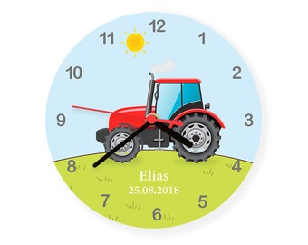 Kinderzimmer Wanduhr Traktor Uhr Geburtsdaten Kinderuhr Geburtstag Traktor