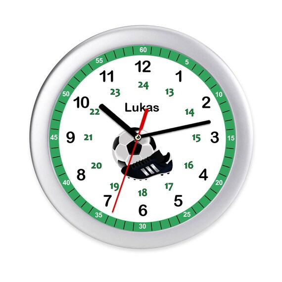 Kinder Wanduhr Fussball Jungen Kinderzimmer Uhr Lernuhr Etsy