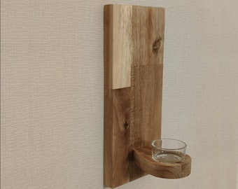 Holz Wandlicht Teelicht Teelichthalter aus Holz Wandkerzenhalter für eine stimmungsvolle Beleuchtung