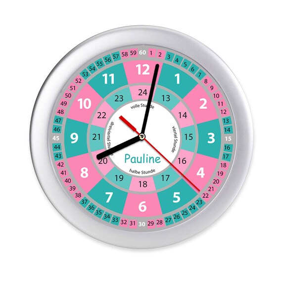 Children S Wall Clock Learning Clock Colorful School Child Etsy