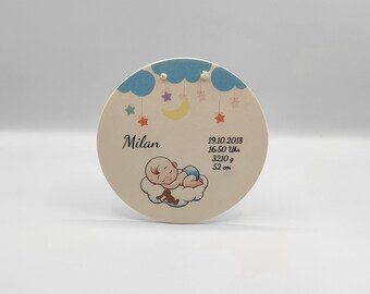 Holzschild, Geburtsdaten personalisiertes Türschild Babyzimmer  Kinderzimmer Deko, Mädchen, Babygeschenk, Junge, Schild, Kinder