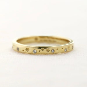 Diamond Star Posy Ring, wedding band, wedding ring set, diamond ring, posy ring, star ring