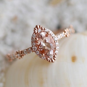 Morganite mermaid ring