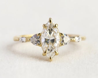 Cupid’s arrow ring, engagement ring, marquise ring, moissanite ring, diamond ring, wedding ring, proposal ring, gold ring, silver ring