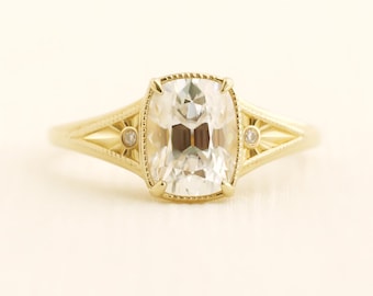 Ophira ring, engagement ring, wedding ring, bridal ring, antique cut ring, solitaire ring, gold ring, moissanite ring, lab grown diamond