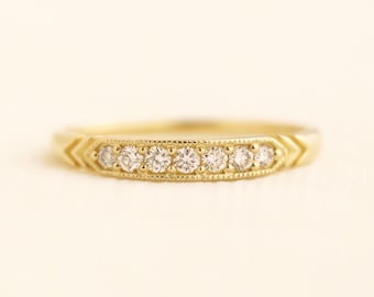 Moon phase ring, wedding band, diamond ring, lab grown diamond ring, statement ring, moon ring, gold ring, stacking ring, bridal ring