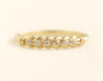 Keeper ring, wedding ring, diamond ring, stackable ring, ring band, gold ring, silver ring, meaningful jewelry, braid ring, promise ring