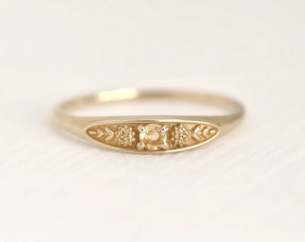 November birth ring, birthstone ring, birth flower ring, gemstone ring, statement ring, citrine ring, gold ring, meaningful jewelry, gift
