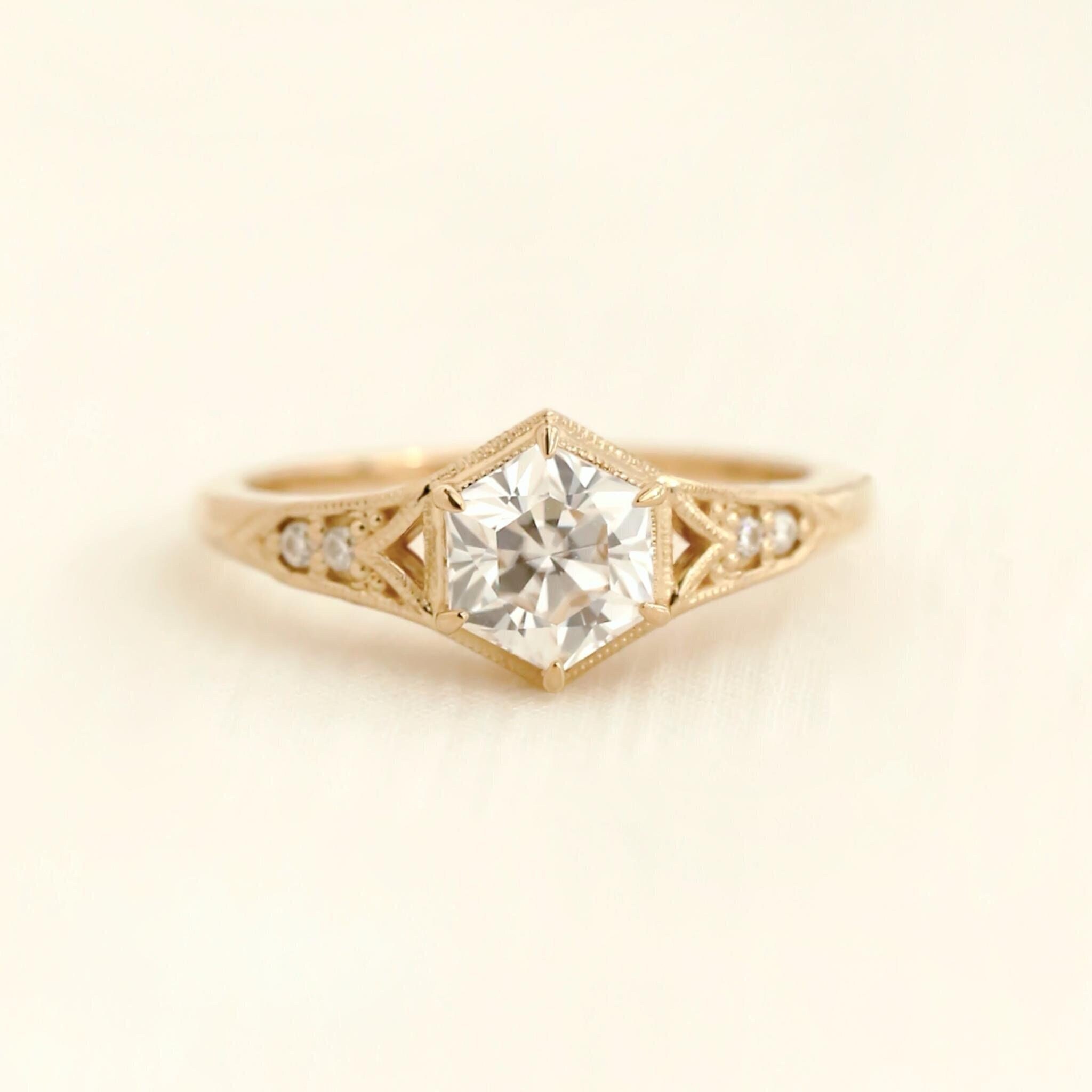Hex diamond ring - Etsy 日本