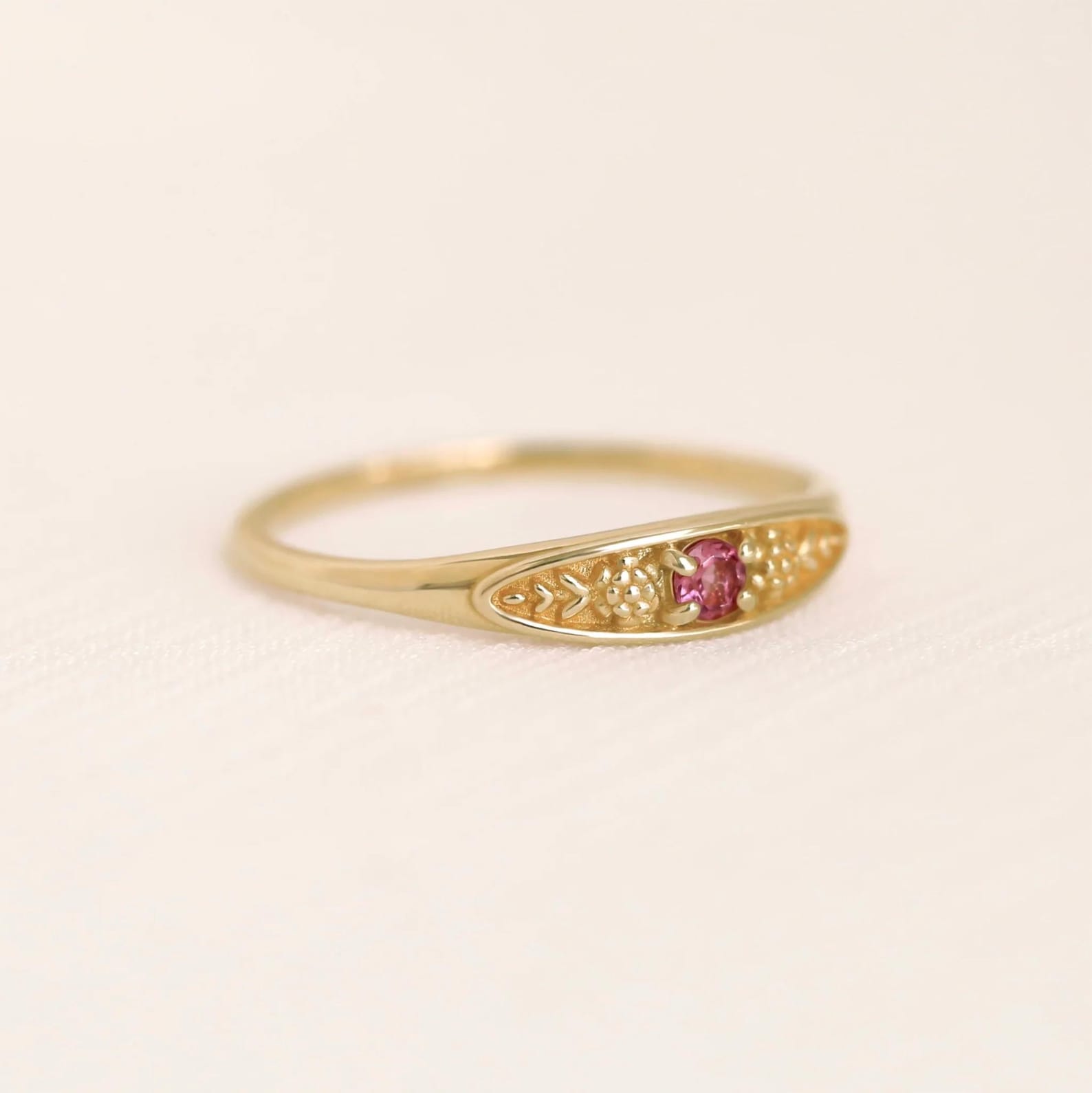 October Birth Ring, Birthstone Ring, Birthflower Ring, Statement Ring ...