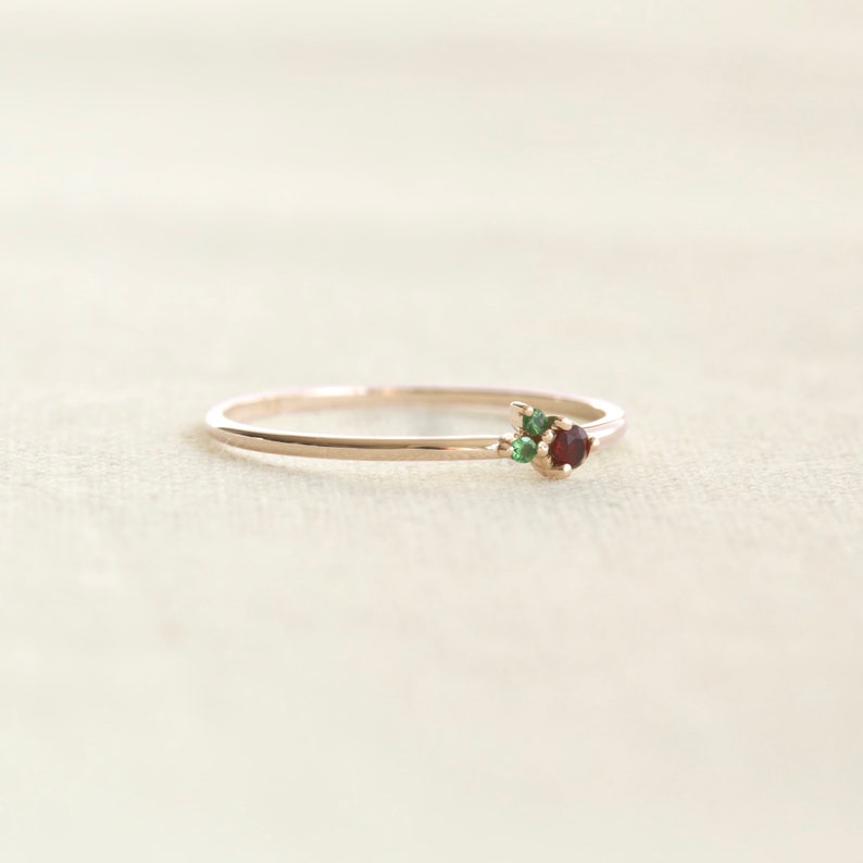 Holly ring, gem stone ring, multi stone ring, stacking ring, dainty ring, thin band, essential ring image 5