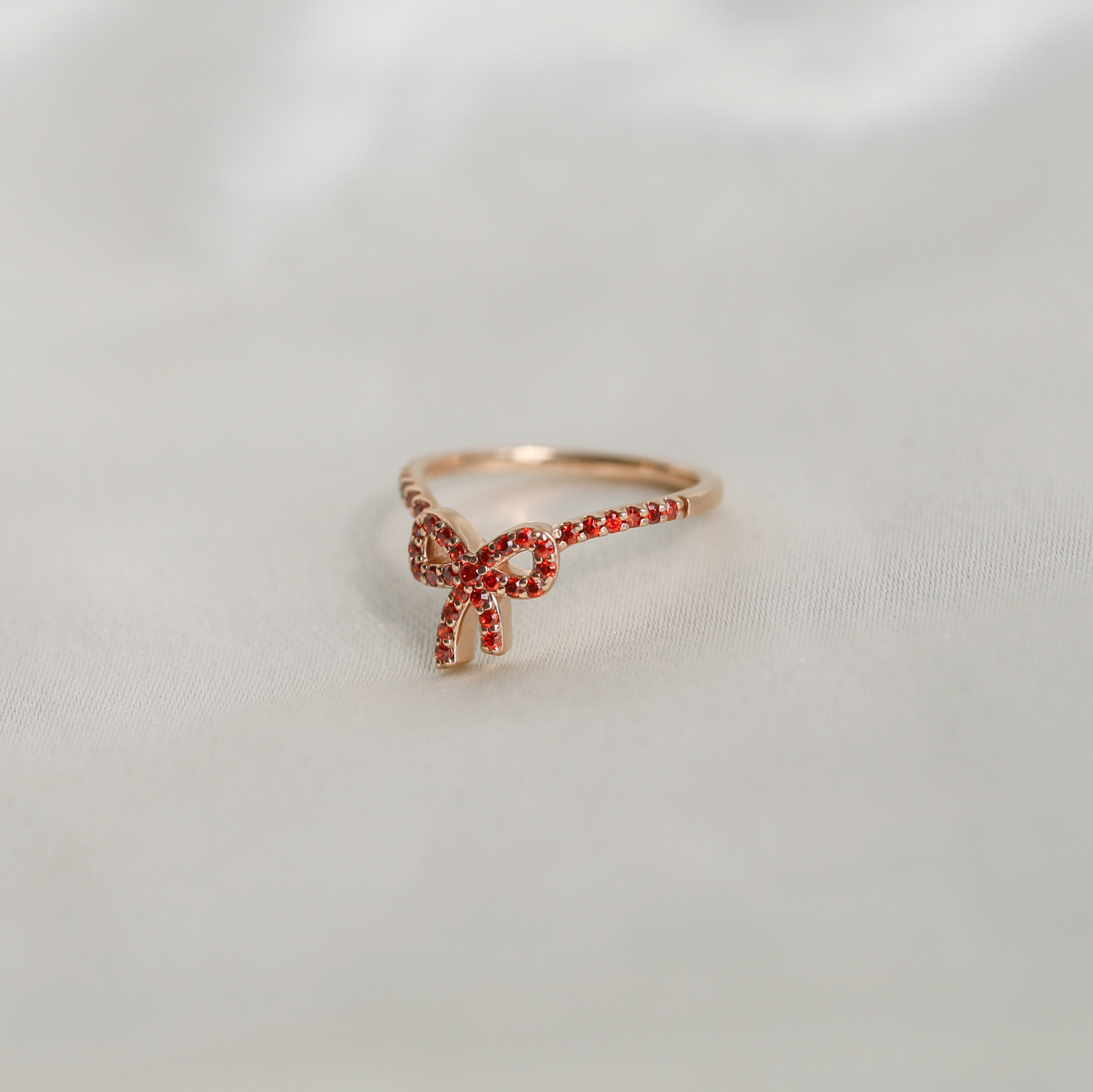 Red ribbon ring string of fate ring gold ring silver ring Etsy