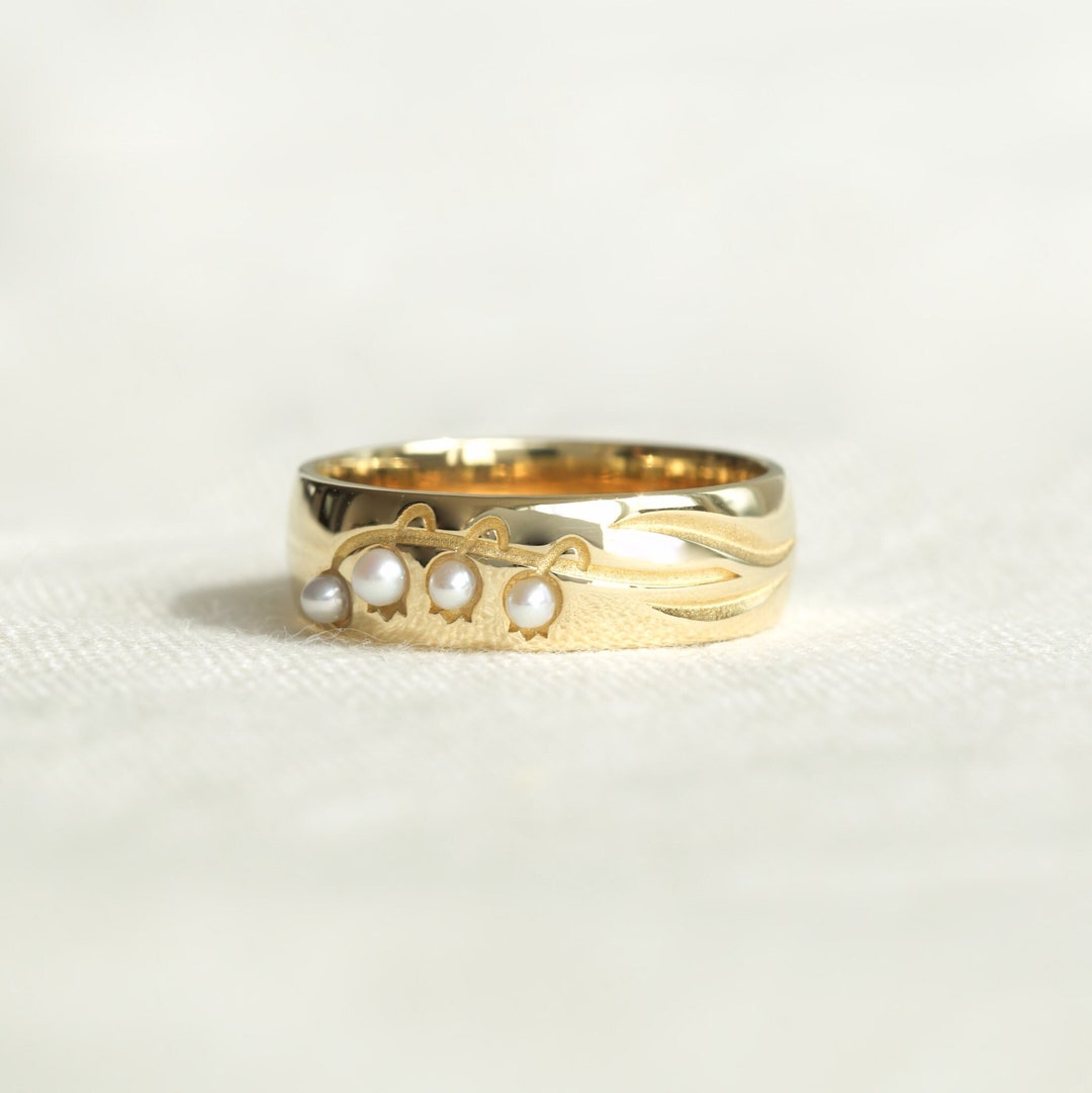 Lily of the Valley Ring, Statement Ring, Band Ring, Flower Ring, Lily
