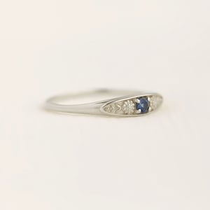 Pu&ograve; includere: Un anello d'argento con una pietra preziosa zaffiro blu e dettagli floreali.