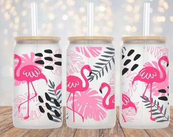 Monstera Flamingo Paradise- 16oz Cup Wrap