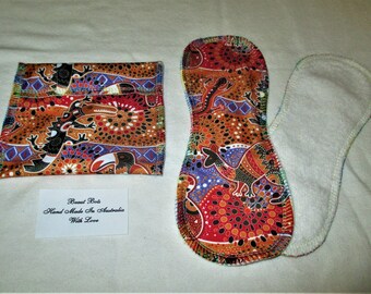 2 x 22cm Slimline Organic Hemp/PUL Wingless Pantiliners /Inserts with Wetbag - Australian Made