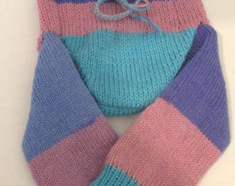 Large - Pure Wool Hand Knitted Nappy Cover/Longies (Lanolised) - OOAK - Australian Made