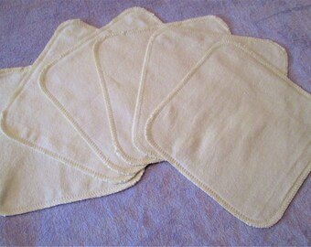 6 Organic Hemp Jersey Family Size Hankies/Napkins - 20cm x 20cm - Australian Made