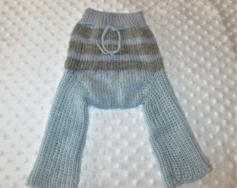 Hand Knitted Pure Wool Soaker/Nappy Cover/Longies (Lanolised) - 0-6mths - OOAK - Australian Made