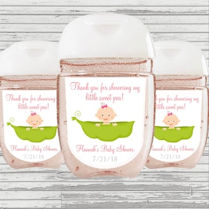 Sweet Pea Theme Baby Shower Favor,  HS Label DIGITAL File, Virtual/Drive By Baby Shower