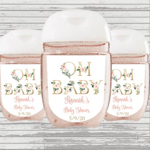 Oh Baby Flower Themed Baby Shower Favor,  HS Label, Girl and Boy Virtual/Drive By Baby Shower