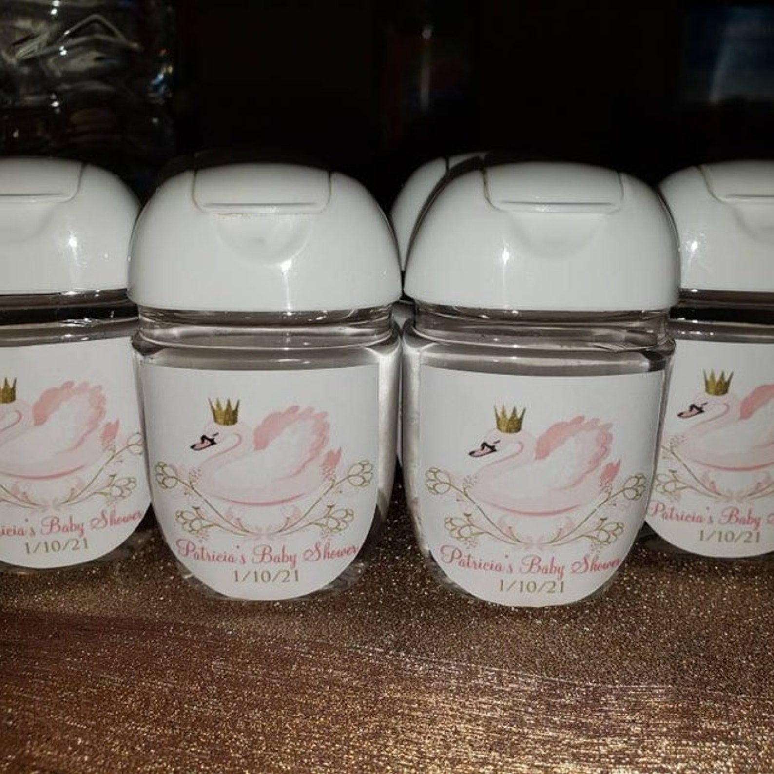 Swan Theme Baby Shower Favor HS Label Virtual/drive by Baby | Etsy