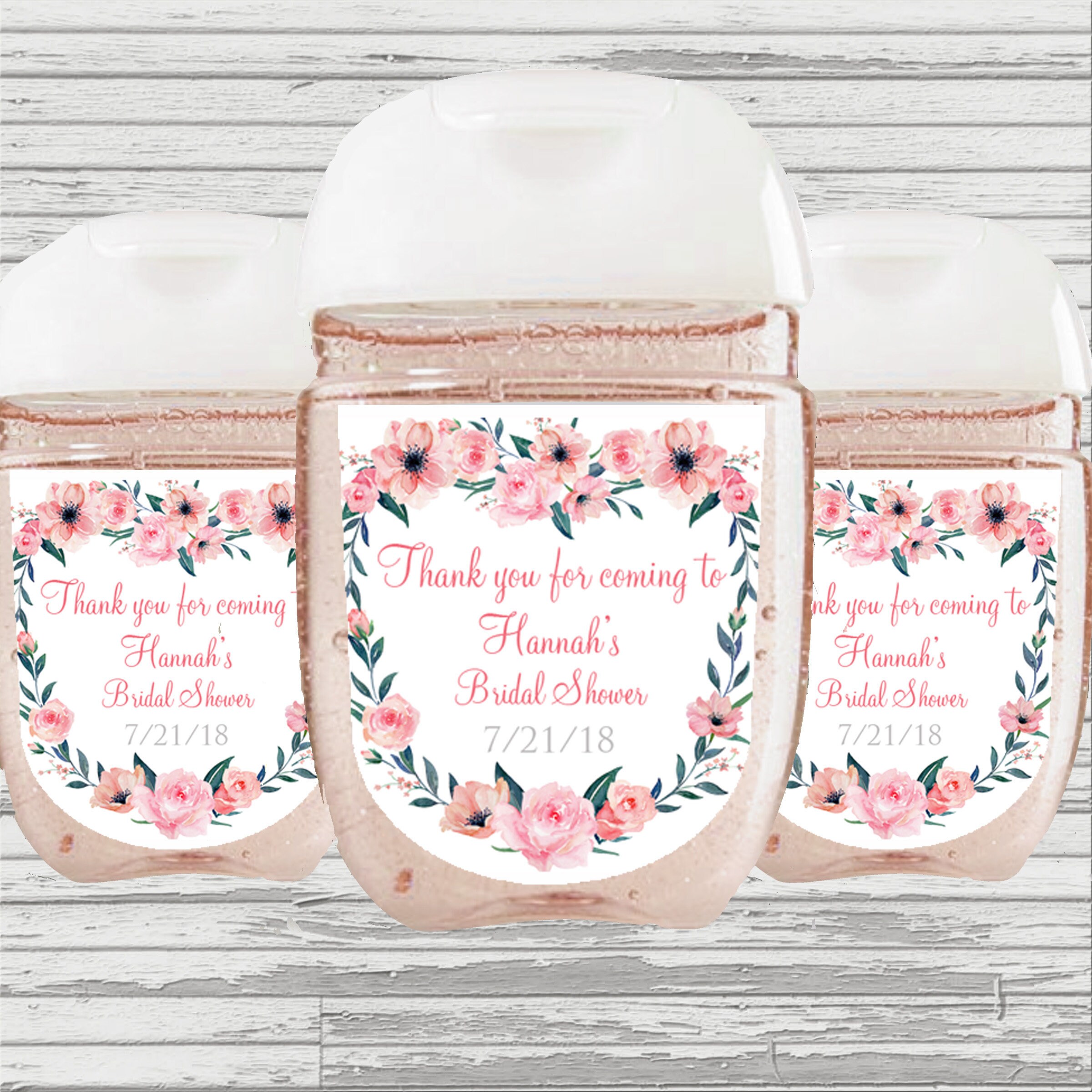 Flower Bridal Shower Favor Hand Sanitizer Label DIGITAL File Etsy