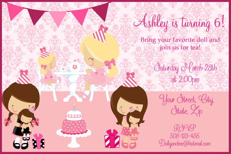 Dolly and Me Themed DIGITAL Birthday Invitation. Etsy