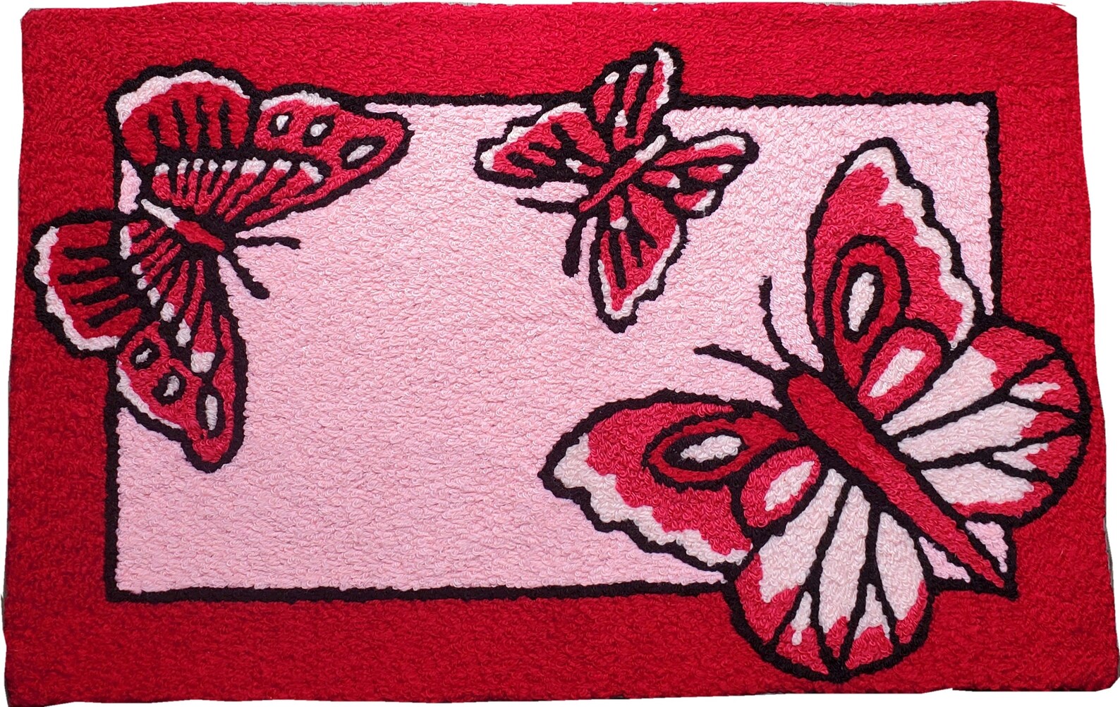 Pink Butterfly Rugs Pink Butterflies Handmade/handcrafted Accent Decorative Rug - Etsy