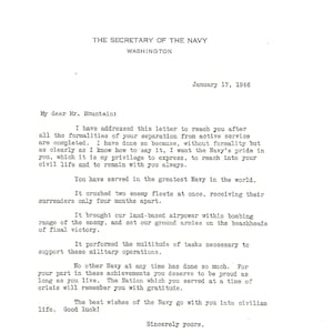 Conmovedora carta de la Segunda Guerra Mundial a mi padre (y a todos los que sirvieron en la Marina de los Estados Unidos) de James Forrestal, Secretario de la Marina