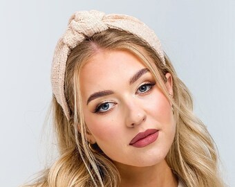 Tweed Padded Headband,wide Headband,stylish Fashion Hairband  display picture 1
