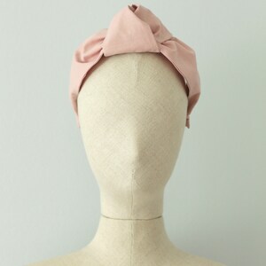 Cotton knot headband, polish eko cotton handmade headband, dirt pink turban headband, summer dirt pink headband image 2