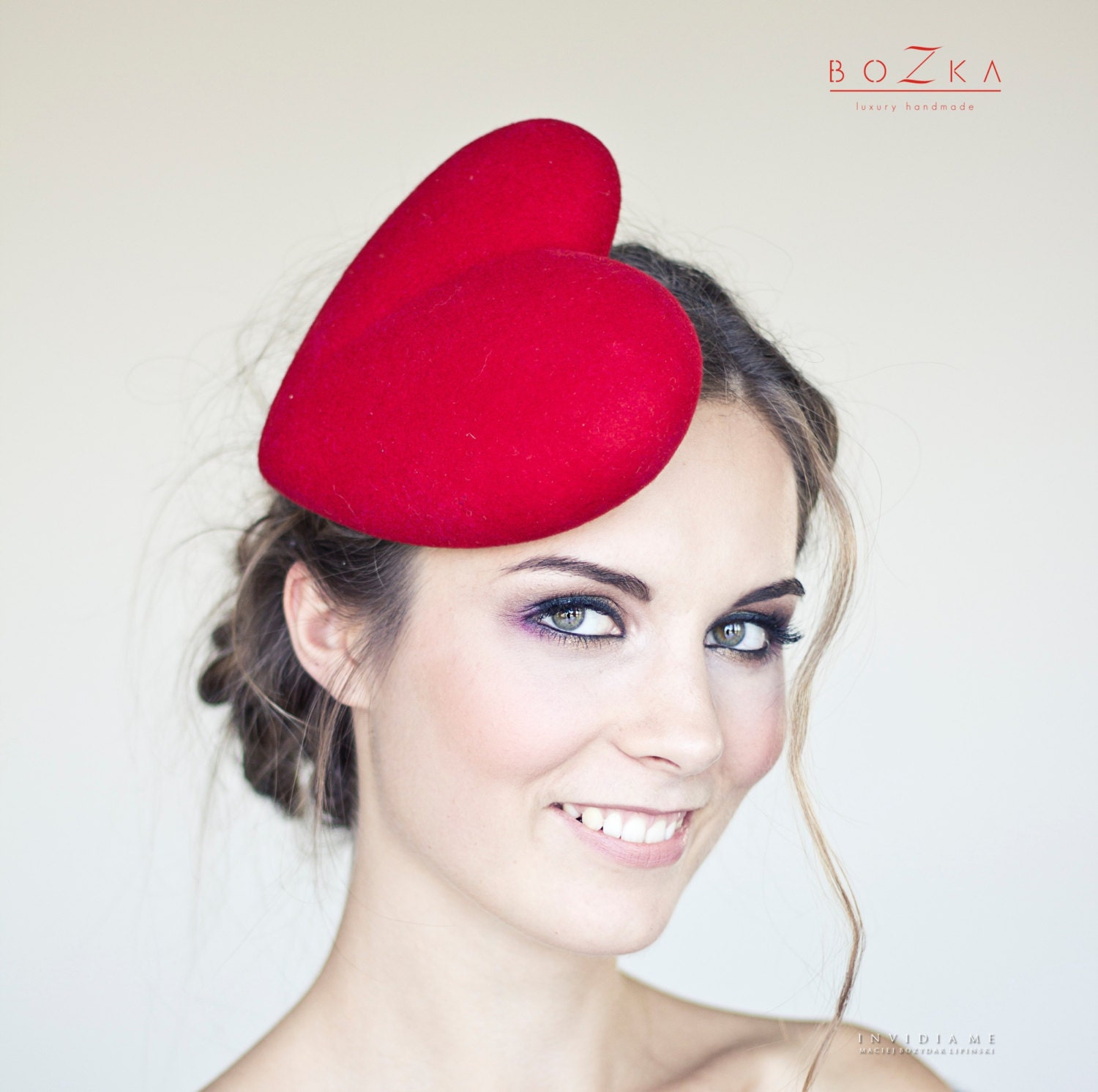 Heart Pill Box Hat Red Cocktail Hat 