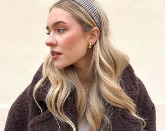 Fascia Per Capelli Fiocco In Piede Di Pollice Nero - Donna, 100% Cotone, Fatta A Mano Nel Regno Unito, Stile Bandana